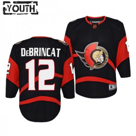 Ottawa Senators Trikot Alex Debrincat 12 Adidas 2022-23 Schwarz Reverse Retro 2.0 Authentic - Kinder
